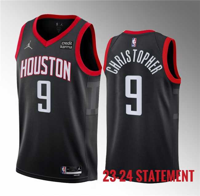 Men%27s Houston Rockets #9 Josh Christopher Black 2023 Statement Edition Stitched Basketball Jersey Dzhi
